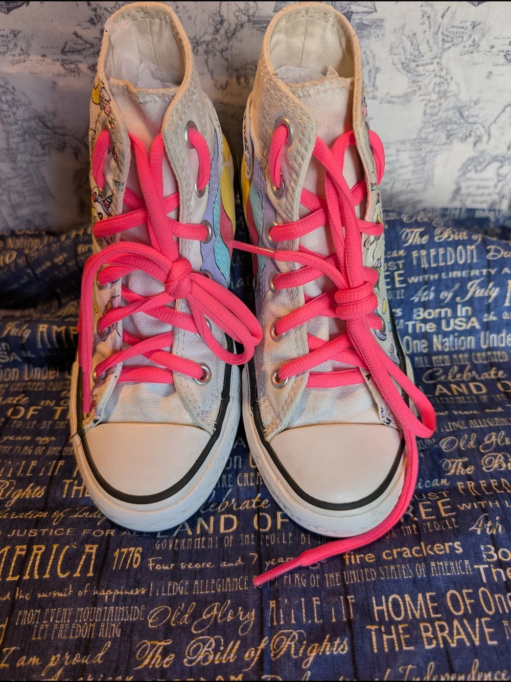 Converse All Star Unicorn Rainbow High Tops - Pink Laces